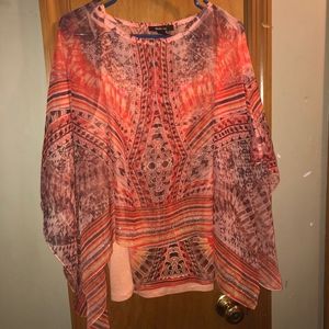 cami and poncho silk like shirt